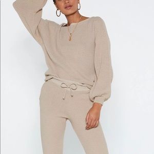Nasty Gal knit sweater and jogger set